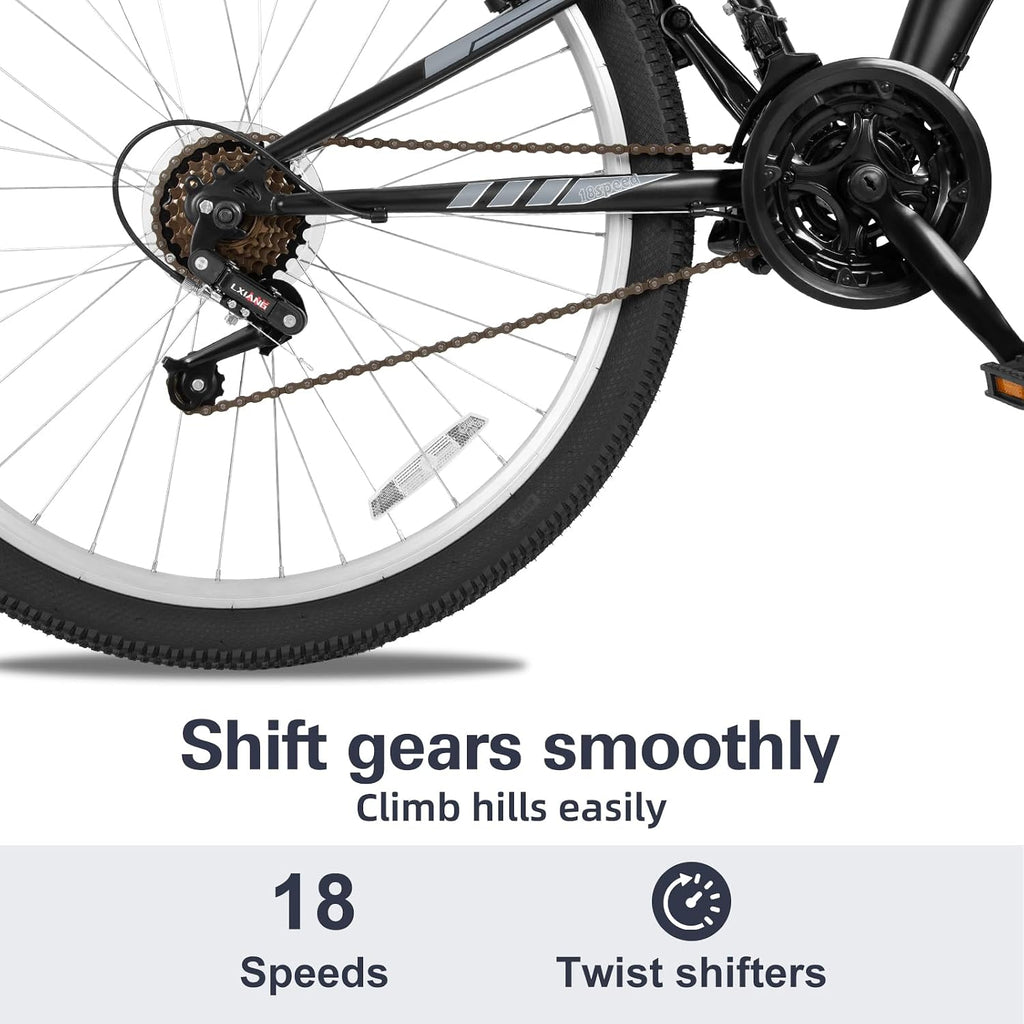 WEIZE Mountain Bike 26 27.5 inch Outdoor Cycling Bike 18-Speed/High-Carbon Steel/Dual Full Suspension, Adjustable Ergonomic Seat for Men Women Adult, MTB Bicycle with Suspension Fork