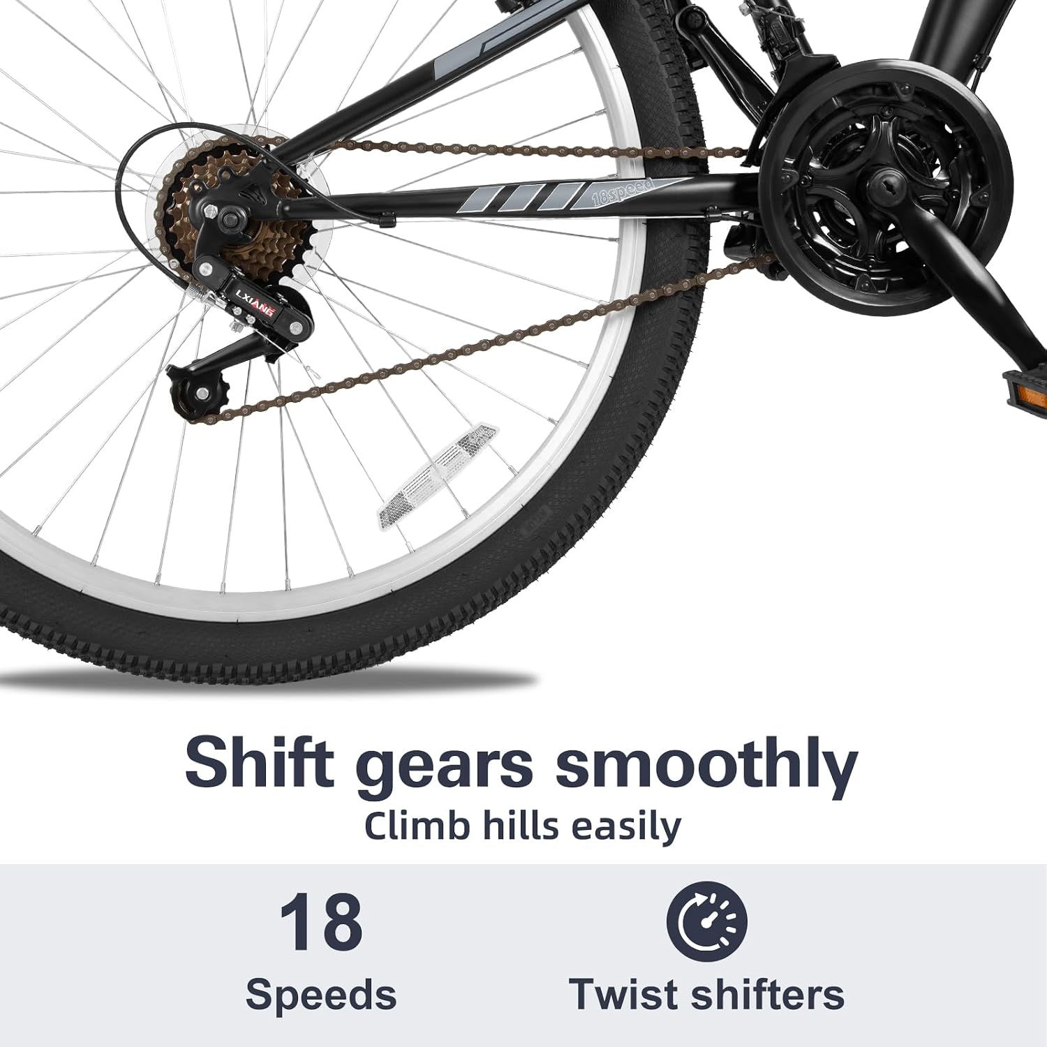 WEIZE Mountain Bike 26 27.5 inch Outdoor Cycling Bike 18-Speed/High-Carbon Steel/Dual Full Suspension, Adjustable Ergonomic Seat for Men Women Adult, MTB Bicycle with Suspension Fork