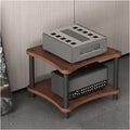 High Performance Audio Rack Walnut Wood HiFi Amplifier Stand Modern AV Media Shelf 2 Tier Corner Display Case for DVD & Audio Equipment