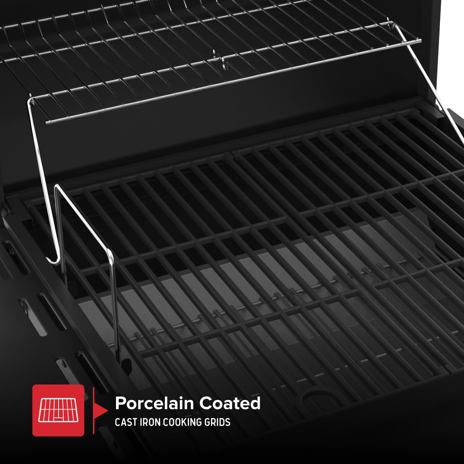 Nexgrill 22' Barrel Charcoal Grill with Side Shelf, 550 SQ In Cooking Space, Adjustable Chimney, Air Dampers, Temperature Gauge, Warming Rack, Smoker Grill for Camping, Picnics, and More - 810-0025
