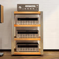 2/3/4-layer Media Stand, HiFi Media Storage Cabinet, Solid Wood TV Stand, Audio Rack with Shock-Absorbing Feet Power Amplifier Shelf Equipment Cabinet(24.6'x18.7'x32.4')