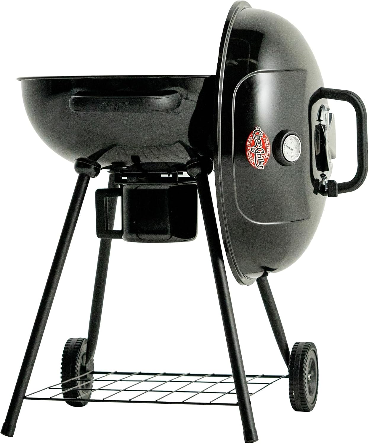 Char-Griller CG30040725 22-inch Kettle Charcoal Grill and Smoker - Steel, Black - 363 sq. in. Cooking Area