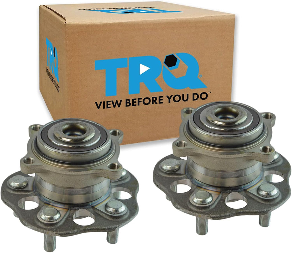 TRQ Rear Left and Right Wheel Bearing and Hub Assembly Set 2 Piece Compatible with 07-11 Honda CR-V 10-11 Accord Crosstour 12-15 FWD Models