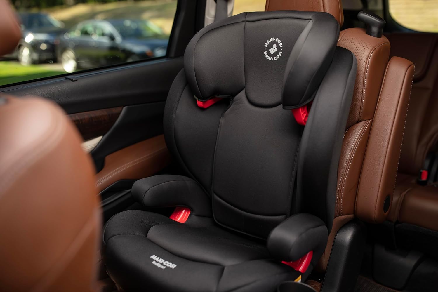 Maxi-Cosi RodiSport Kids Booster Car Seat, High-Back, Backless Booster, 7-Position Headrest, Easy Latch System, Reclining Chair, Belt Guide, Fits 40-100 lbs, 43.4-57 in, Sea Salt