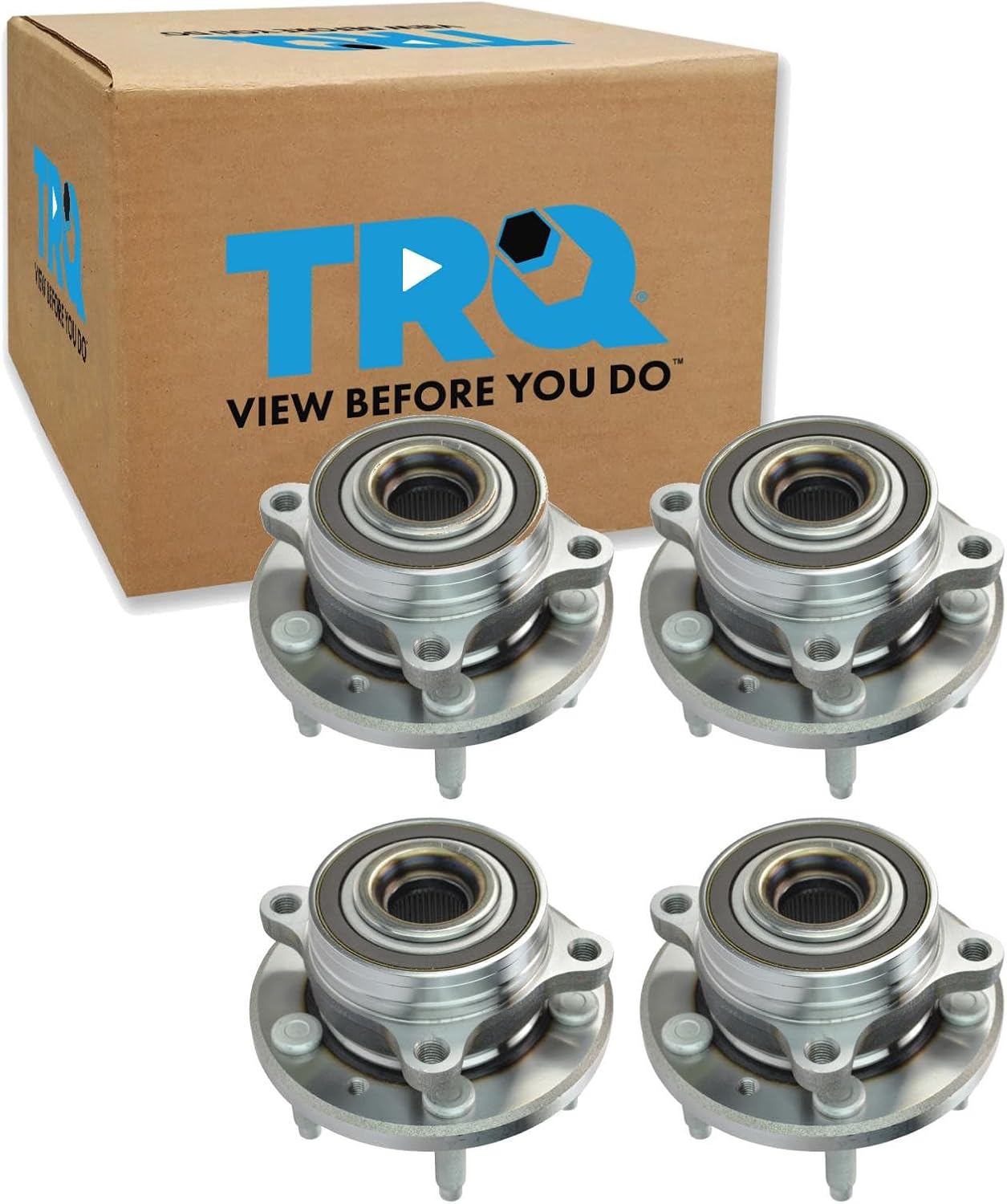 TRQ Front and Rear Wheel Bearing and Hub Assembly Set 4 Piece Compatible with 09-19 Ford Flex 10-12 Taurus 13-17 Taurus Limited SE 13-17 Taurus SHO 18-19 Taurus 09-16 Lincoln MKS 10-12 MKT
