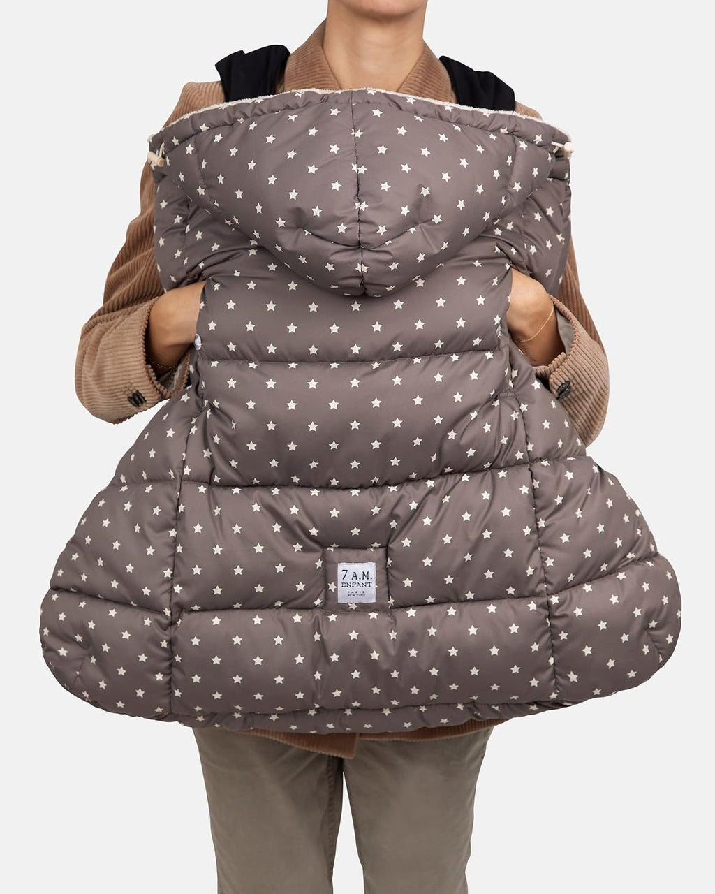 7AM Enfant Baby Carrier Cover - K-Poncho Universal Fit Winter Ultra Soft Plush Lining, Water Repellent Bunting Bag with Adjustable Hood, Multifunctional Stroller & Car Seat Blanket Cover | (0-3T)