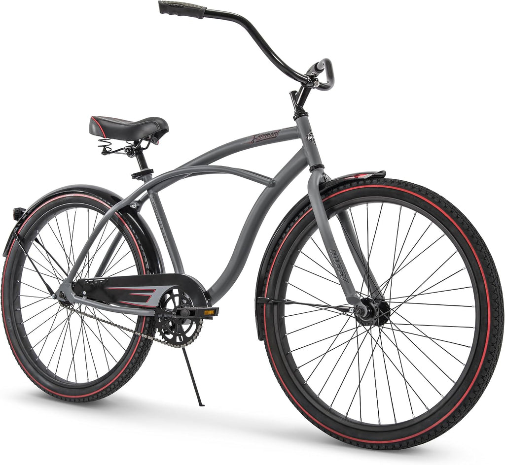 Huffy Cruiser Bike, Fairmont or Woodhaven Model, 20/24/26 Inch Sizes, Perfect for Casual Rides, Ergonomic Design, Rear Rack and Basket on Woodhaven Model, Simple Coaster Brakes, Multiple Color Options