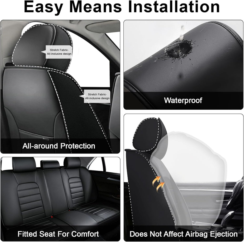 2 Seat Covers for Subaru Outback 2000-2026 Breathable Car Seat Covers,Anti-Slip Waterproof Car Seat Protectors with Airbag,Automotive Vehicle Cushion with Storage Pockets (Standard,Black)