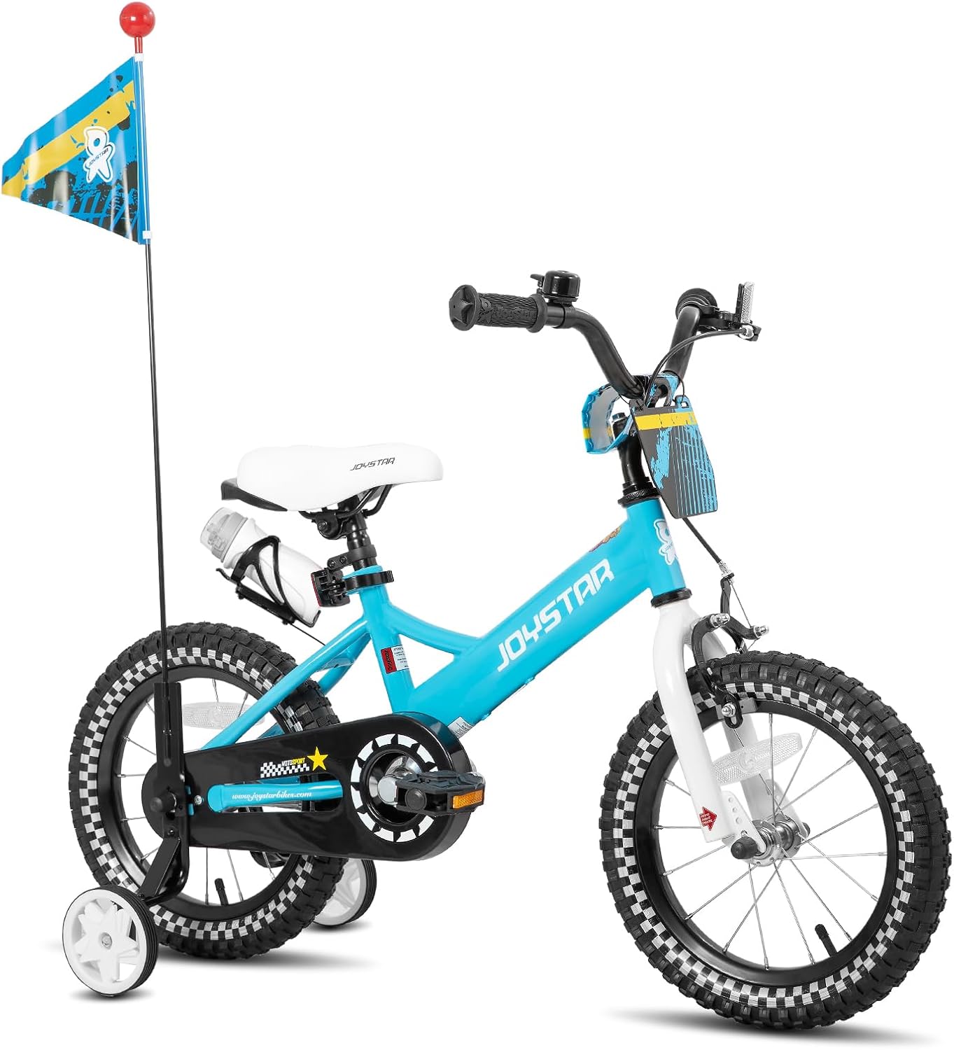 JOYSTAR Little Daisy Kids Bike for Girls Boys Ages 2-7 Years, 12 14 16 Inch Girls Bikes with Doll Bike Seat & Streamers, Boys Bike with Flag & Number Plate, Multiple Colors