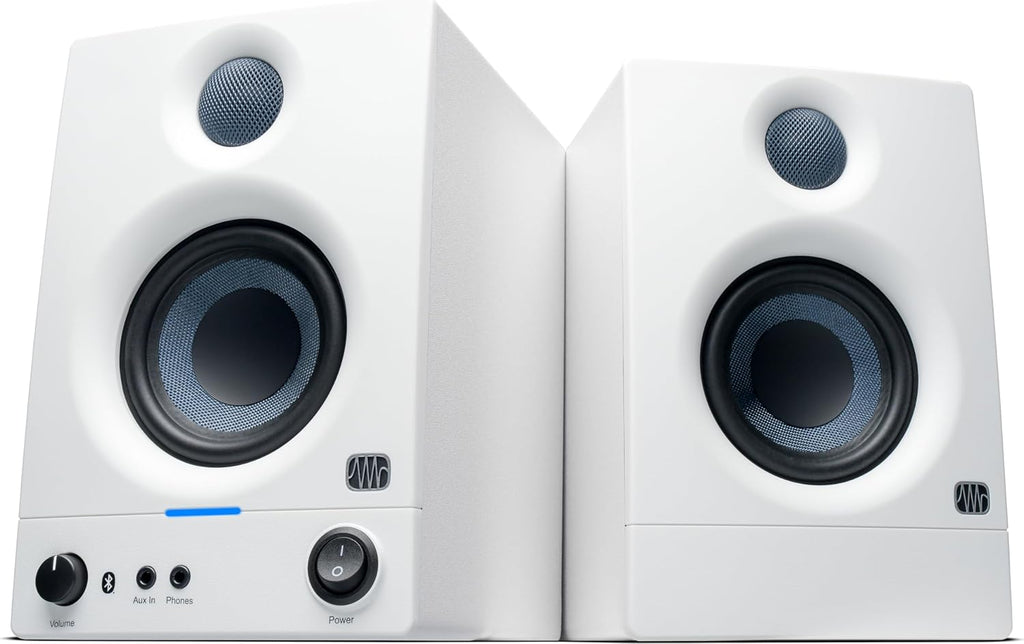 PreSonus Eris 3.5BT Studio Monitors, Pair — 3.5' Inch Powered Speakers, Bookshelf Speakers, Stereo, Desktop Computer, Near Field Music Production, Audio Mixing Recording