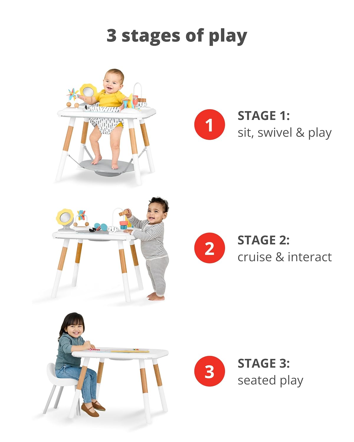 Skip Hop Discoverosity Montessori-Inspired 3-Stage Activity Center & Play Table for Baby Ages 4m+