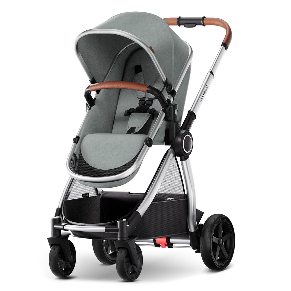 Mompush Ultimate2 Baby Stroller, Premium Convertible Full-Size Stroller for Toddler, Reversible Seat with One Hand Recline Adjustment, Car Seat Adapter Included