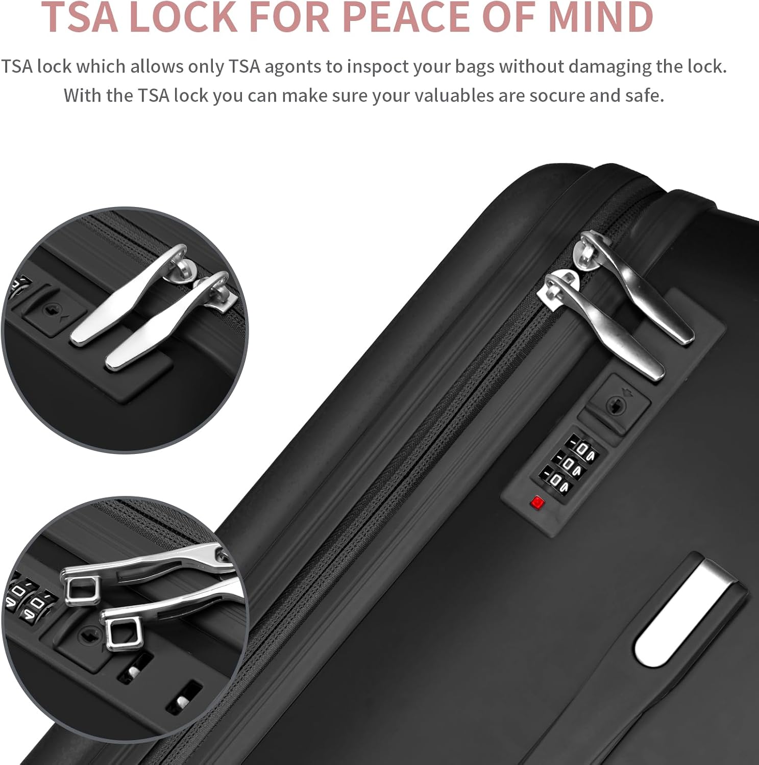 LemoHome Expandable Luggage with Spinner Wheels,Large Suitcases with Child Seat Design,Hard Luggage for Women and Men,20 inch Hardside Carry on Luggage for Travel (Black visor)