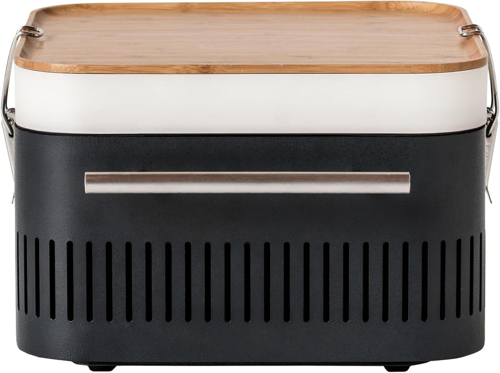 Everdure CUBE Portable Charcoal Grill, Tabletop BBQ, Perfect Tailgate, Beach, Patio, or Camping Grill, Lightweight & Compact Small Grill with Preparation Board & Food Storage Tray, Graphite