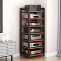 AV Media Stand, 7/8-Tier Corner TV Stand with Height Adjustable Wooden Shelves, Audio Component Rack, Media Audio Tower Cabinet, Stereo Cabinet for Living Room, Gaming Room, Music Studio