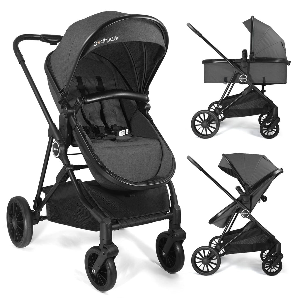 Cochildor Lite 2.0 Baby Stroller with Newborn Mode, 2-in-1 Foldable Infant Stroller with Reversible Seat and UPF 50+ Canopy