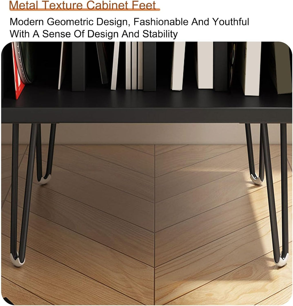 Modern AV Stereo Cabinet, Audio Rack & Record Player Stand - Stylish Media Shelf Storage for Home, Office & Theater - Brown Furniture Solution for Audio Equipment