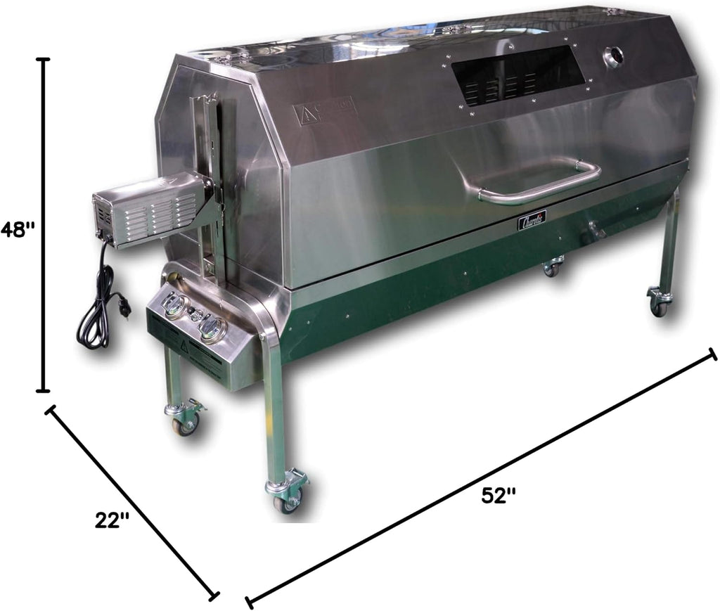52' Charotis Propane/Charcoal 50W motor,100% Stainless Steel BBQ rotisserie for whole pig, lamb, goat - Model SSGC1