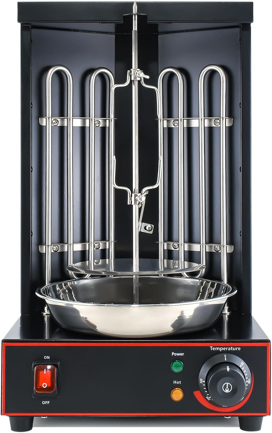 Electric Vertical Rotisserie Shawarma Broiler Kebab Grill Machine Al Pastor Rotating Grill with Temperature Chime,(Patented Product)