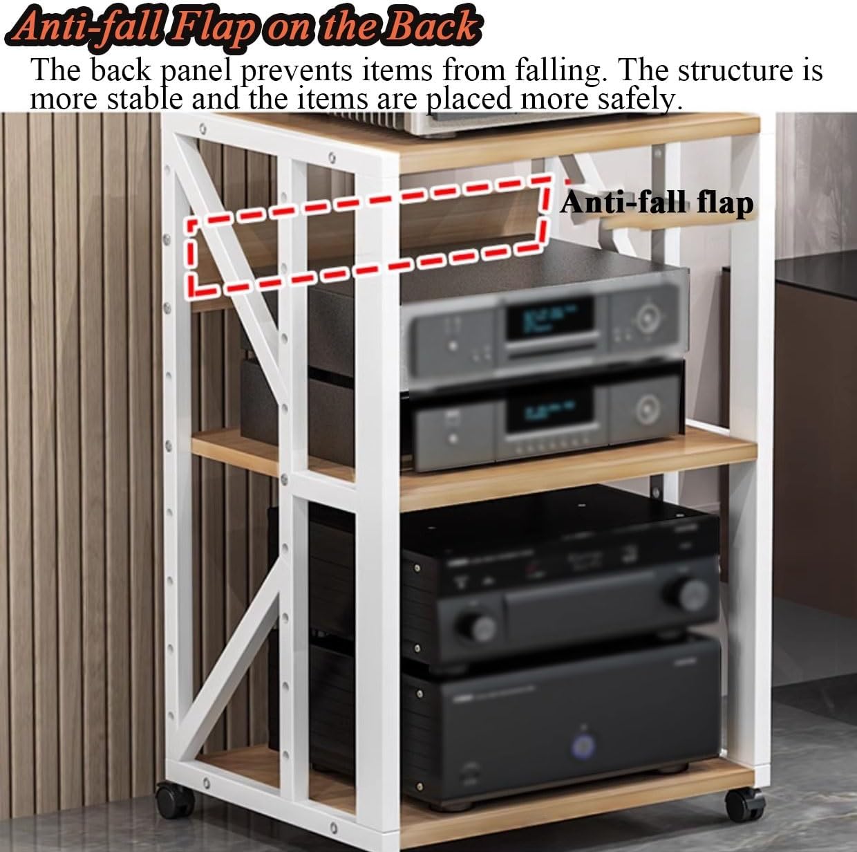 HiFi Audio Rack 5 Tier Corner Media Storage Tower Rack, Movable Audio Video Shelving Record Player CD DVD Cabinet Furniture Unit Game Equipment Console Entertainment Center Shel(Black-5 Tier)