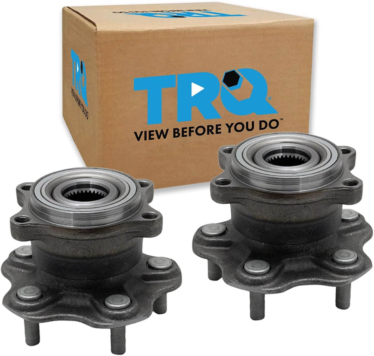 TRQ Rear Left and Right Wheel Bearing and Hub Assembly Set 2 Piece Compatible with 2003-2008 Infiniti FX45