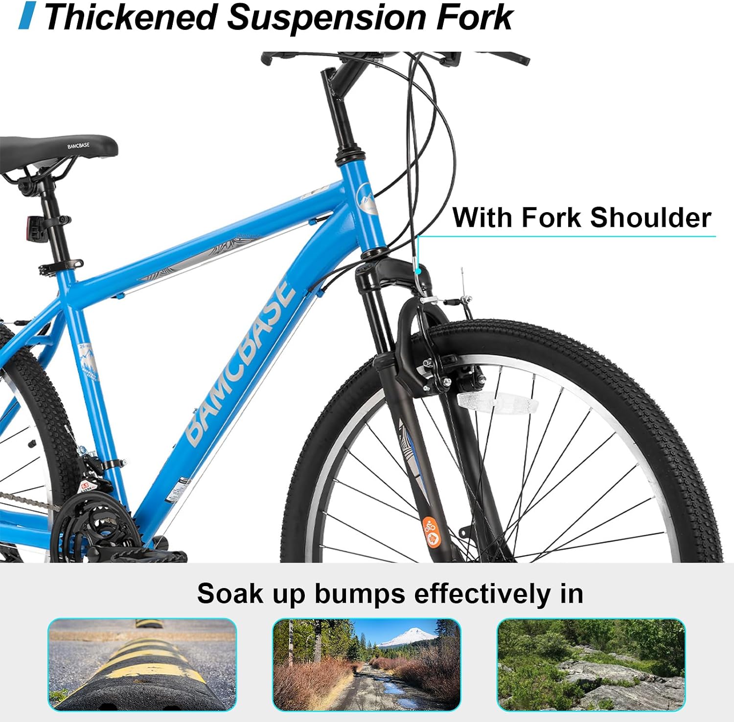 HILAND Adult 26 Inch Mountain Bike, Mens Womens Bicycle, High-Carbon Steel Frame Mountain Bicycle, Sport MTB for Adults, Multi-Color