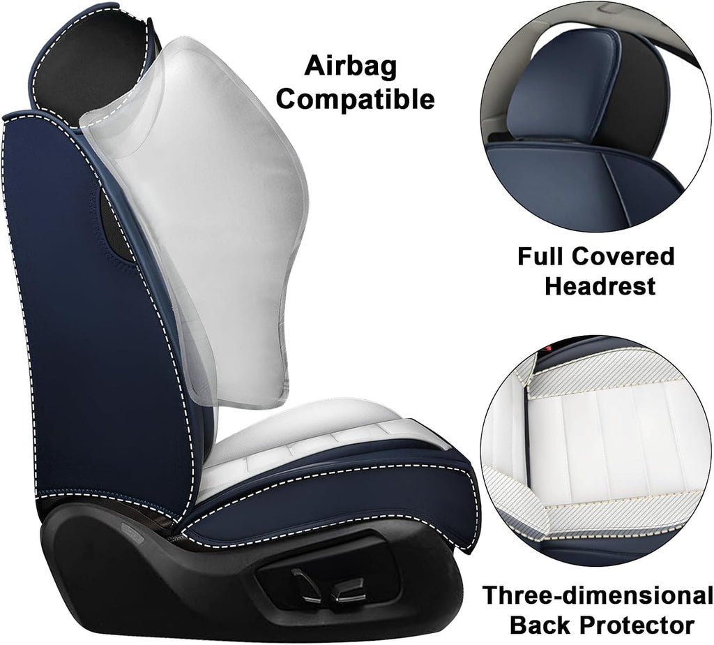 2 Seat Covers for Subaru Outback 2000-2026 Breathable Car Seat Covers,Anti-Slip Waterproof Car Seat Protectors with Airbag,Automotive Vehicle Cushion with Storage Pockets (Standard,Blue)