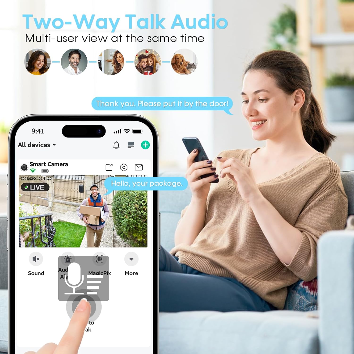 AMTIFO Security Cameras Wireless Outdoor Magnetic - 4-Pack Install-Free Indoor Smart 2K WiFi - Long Battery Life Powered Wireless Security Camera with AI Motion Detection
