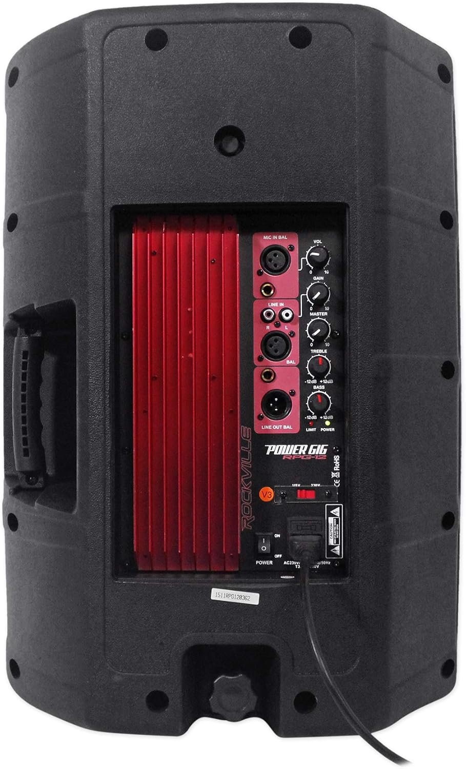 Rockville RPG12 12' 800W Powered 2-Way DJ PA Speaker, Deep Bass, EQ Control, XLR/RCA/1/4 Inputs, for Live Events and Parties