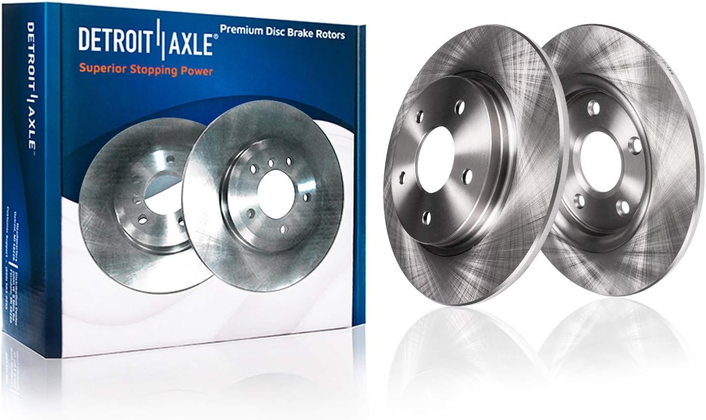 Detroit Axle - Brake Kit for 2002 2003 2004 2005 Jaguar X-Type Front and Rear Disc Brake Rotors and Ceramic Brakes Pads Replacement - 10pc Set