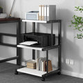 3-Tier AV Media Stand, Stereo Cabinet & Record Player Stand - Audio Furniture for DVD Players, Living Room, Gaming Room & Music Studio - Stylish Black Design