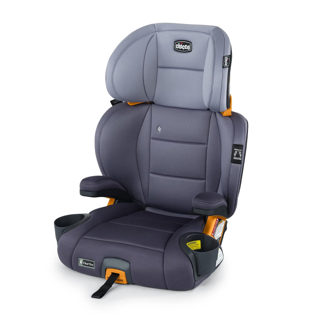 Chicco KidFit ClearTex Plus 2-in-1 Belt-Positioning Booster Car Seat, Backless and High Back Booster Seat, for Children Aged 4 Years and up and 40-100 lbs., Lilac/Purple
