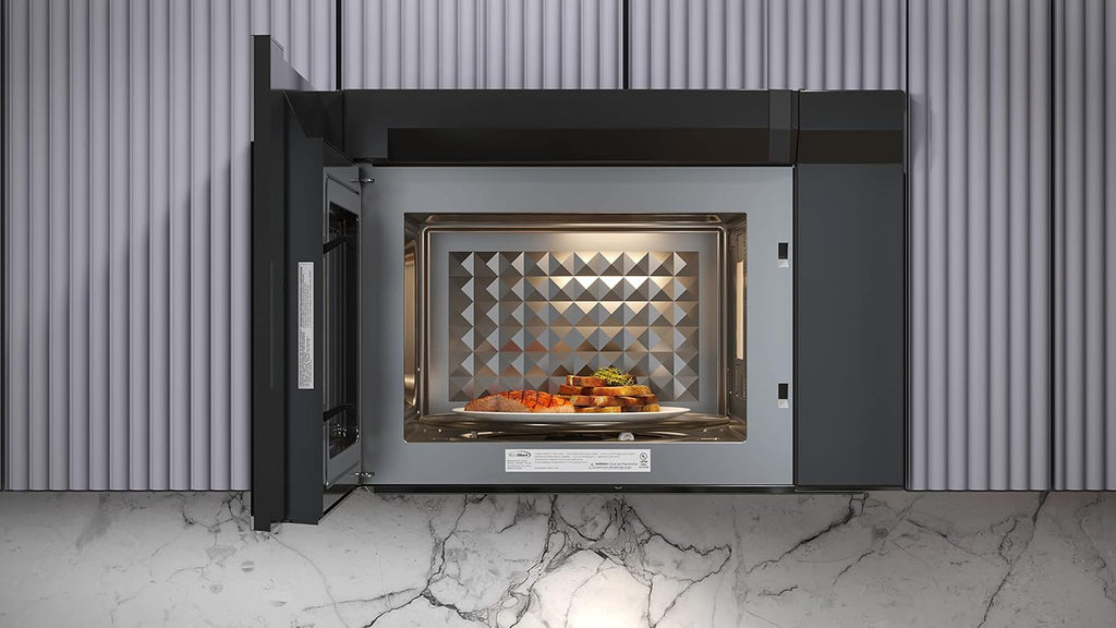 KoolMore 1.3 cu. ft. 24 inch Over The Range Stainless Steel Microwave (KM-MOT-OP1SS), 300 CFM Vent Hood Function, 1000W
