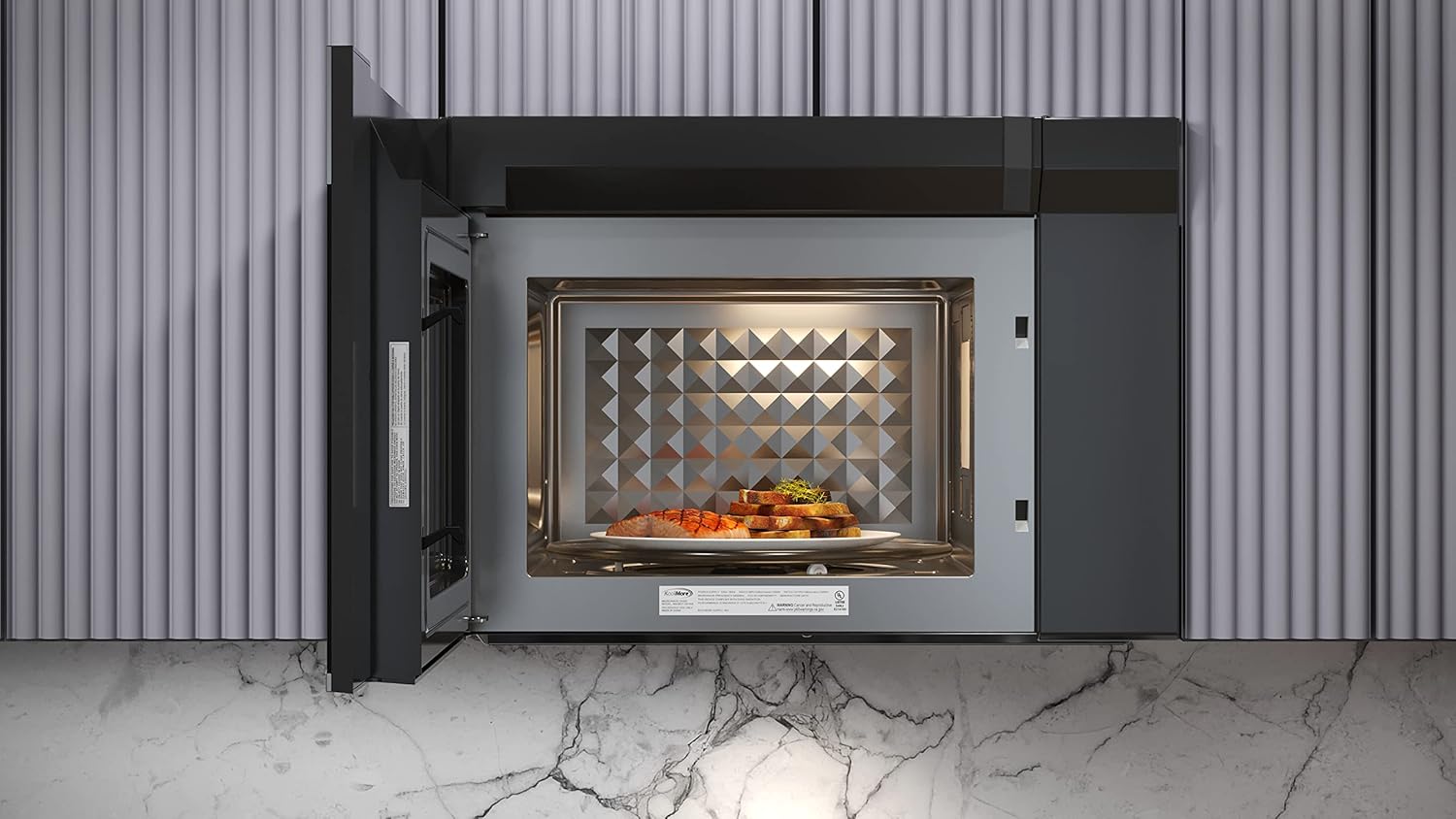 KoolMore 1.3 cu. ft. 24 inch Over The Range Stainless Steel Microwave (KM-MOT-OP1SS), 300 CFM Vent Hood Function, 1000W