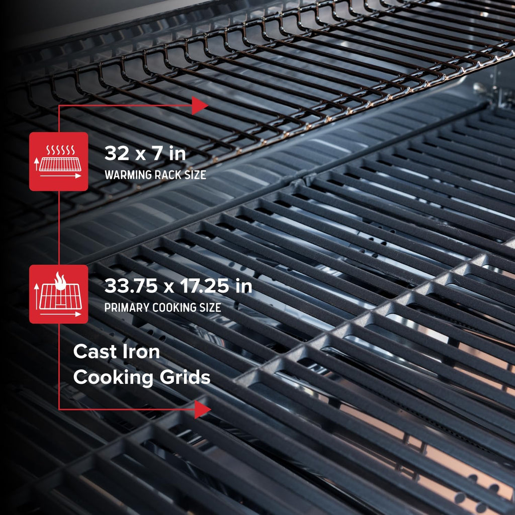 Nexgrill Deluxe 6-Burner Propane Gas Grill with Ceramic Searing Side Burner, Stainless Steel Frame, Rotisserie Kit, 60,000 BTUs Output, BBQ Grill Perfect for Outdoor Gatherings - 720-0896X