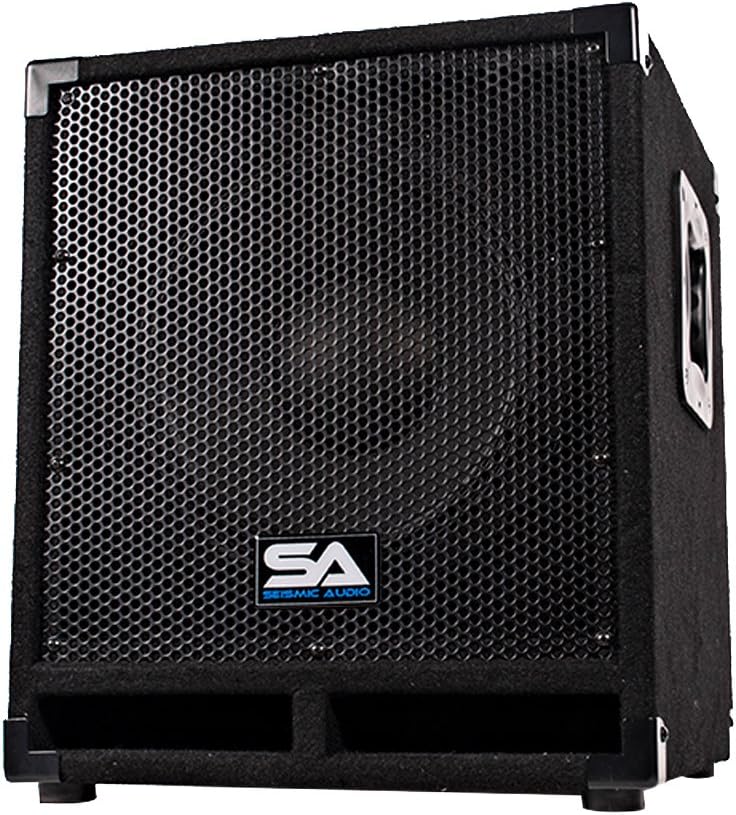 Seismic Audio - Mini-Tremor_Pair - Pair of Powered 12' Pro Audio/DJ Subwoofer Cabinets - Active 12 Inch PA/DJ/Band Live Sound Subwoofers