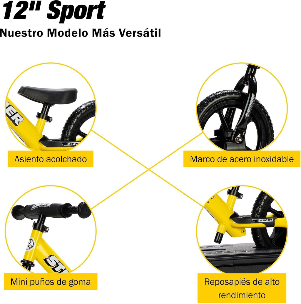 Strider Sport 2-in-1 Rocking Bike - Helps Teach Baby How to Ride a Balance Bicycle - for Kids 6 Months to 4 Years - Easy Assembly & Adjustments
