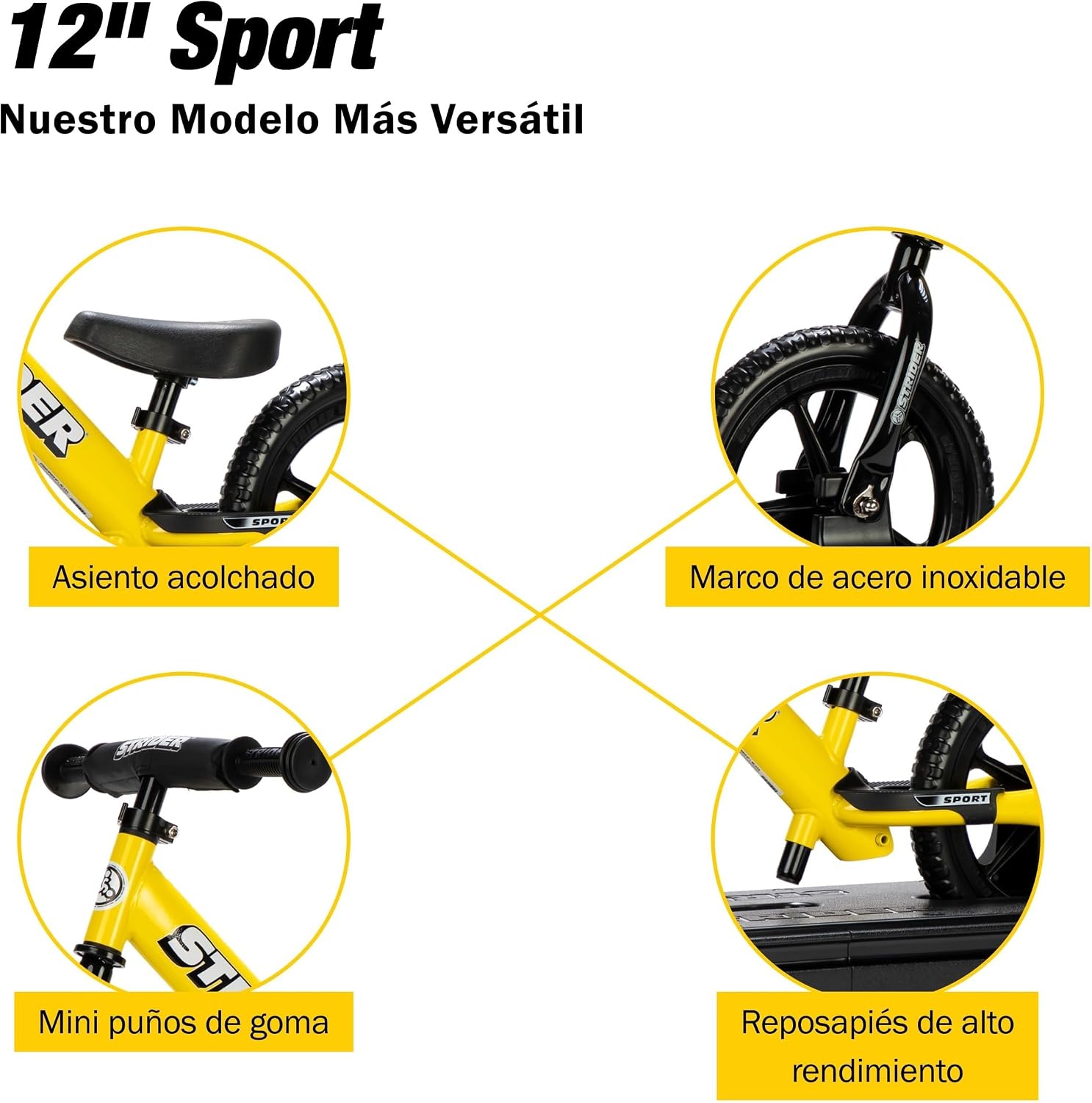 Strider Sport 2-in-1 Rocking Bike - Helps Teach Baby How to Ride a Balance Bicycle - for Kids 6 Months to 4 Years - Easy Assembly & Adjustments