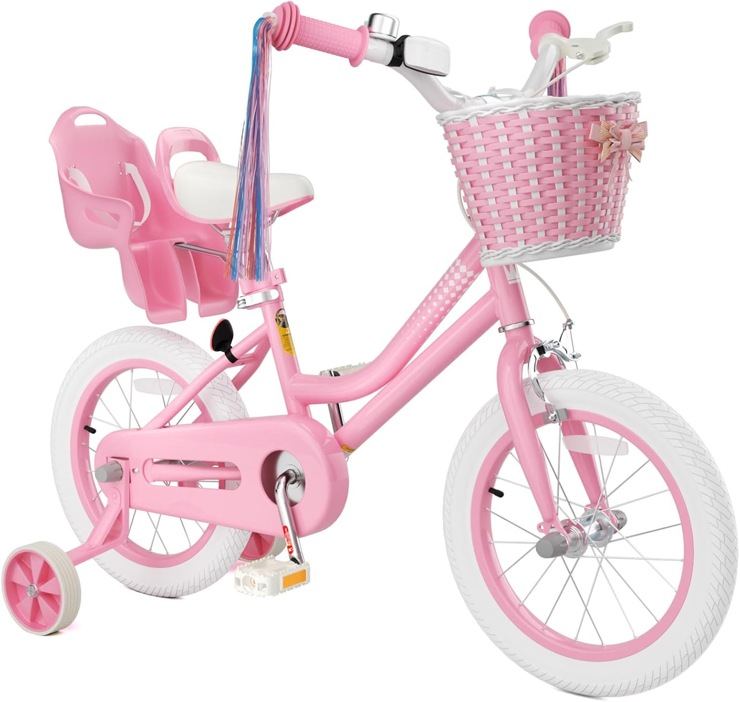 Glaf Toddler Girls Bike for Age 2-9 Years Old 12 14 16 Inch Girls Bike with Training Wheels and Doll Seat Kids Bike Bicycle with Basket