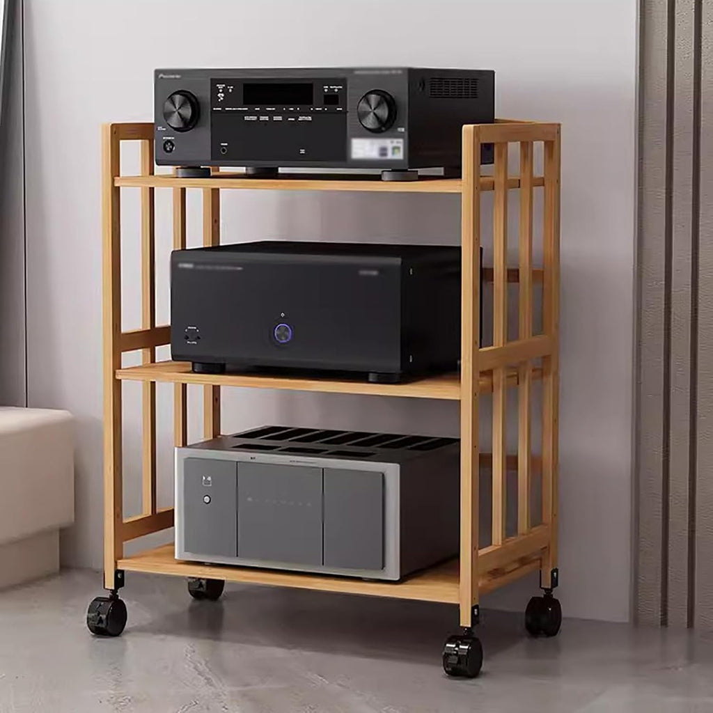 Large Capacity HiFi Audio Rack - Adjustable 2/3/4/5 Tier Media Cabinet - Heavy Duty Stereo Storage, Easy Assembly - Ideal for Home Theater & AV Equipment, 88cm Tall, 50cm Wide