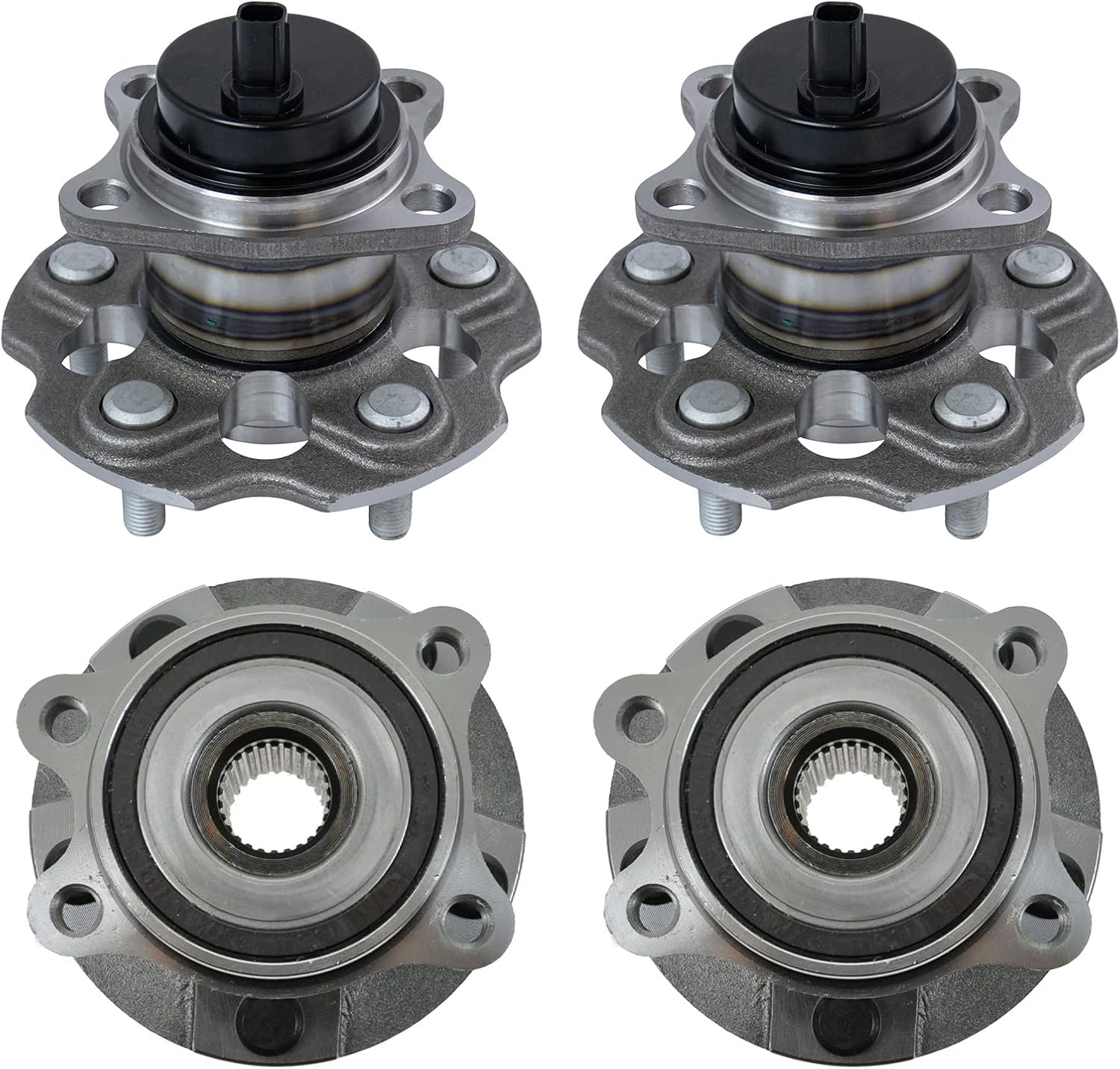 TRQ 2 Piece Wheel Bearing & Hub Assembly Set Compatible with 2012-2017 Toyota Prius V