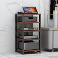 3/4/5/6 Tier Furniture Media Stand Audio Rack DVD CD Player Stand Power Amplifier Equipment Cabinet with Height Adjustable Wooden Shelf, Floorstanding Storage Shelves, 4 Colors ( Color : B , Size : 5-