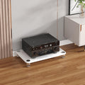 Audio Rack AV Media Stand with 1/2/3/4-Tier Tempered Glass Shelves, Storage Rack Audio Tower Equipment Console Shelf, for Home Office Theater(White,10cm/3.9in)