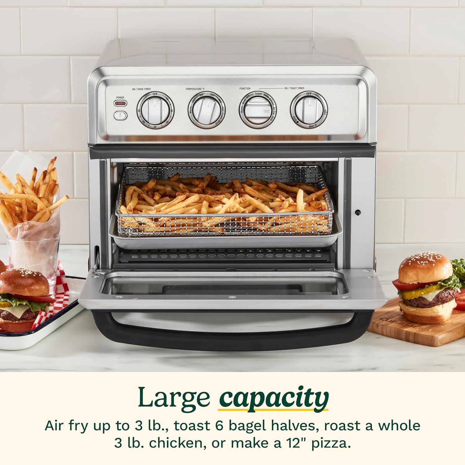 BLACK+DECKER 1000W Over The Range Microwave with Cuisinart 1800W Air Fryer Toaster Oven with Bake, Broil & Grill