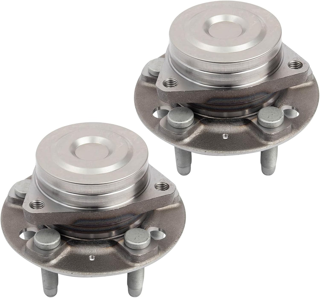 TRQ 2 Piece Front Wheel Bearing & Hub Assembly Set Compatible with 2014-2016 Cadillac CTS