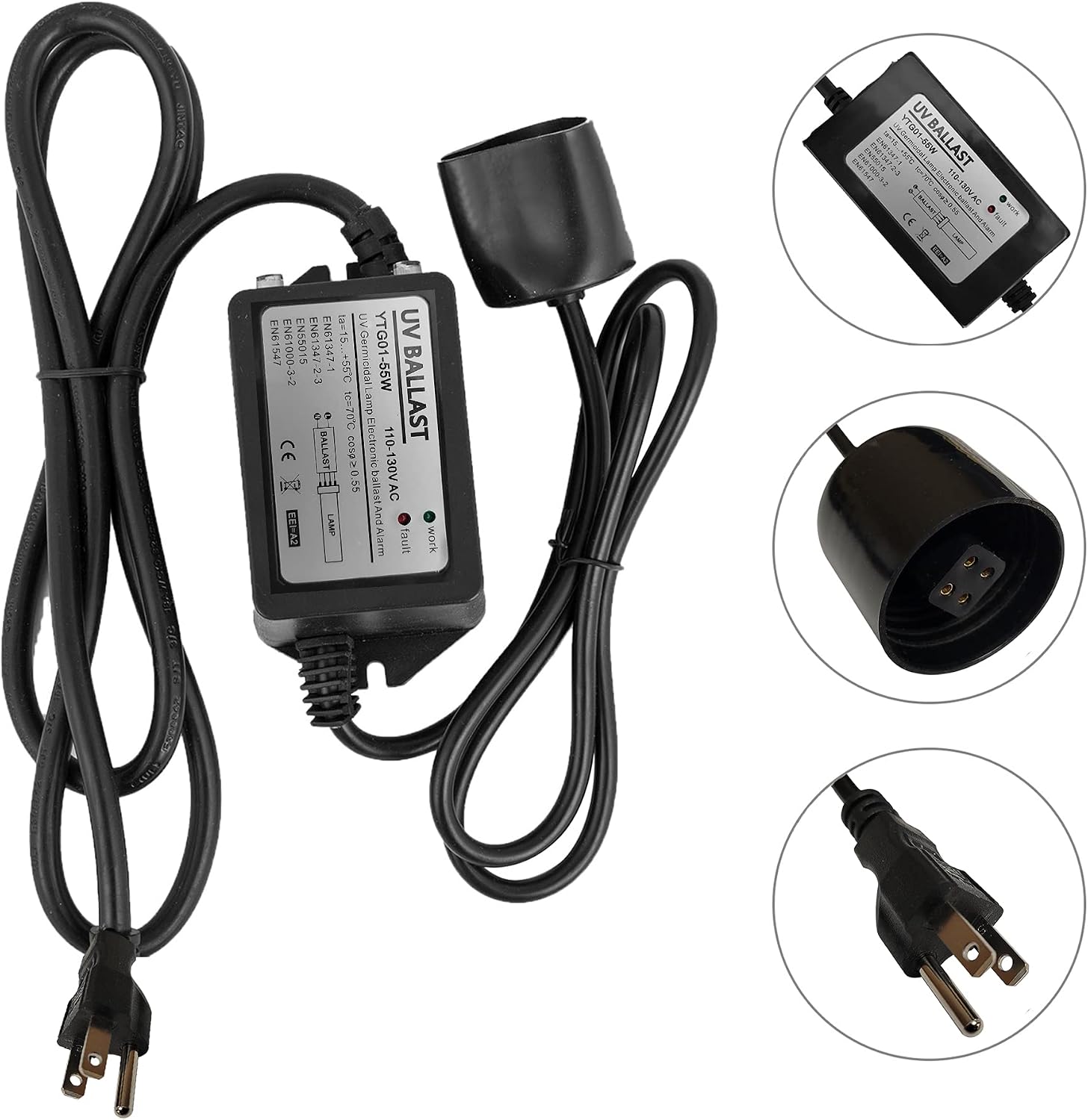 Max Water UV 110W (24GPM), Lamp Shelf Support, UV (T5), Input Voltage 110V, 1' Inlet/Outlet, Light and Audio Alarm Ballast