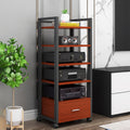 Audio Rack Power Amplifier Equipment Cabinet - Tv Stand with Storage and Shelves - Furniture Media Stand DVD Cd Player Stand - Large Media Storage Shelf On Wheels for Ktv,5Tiers-120cm Tall