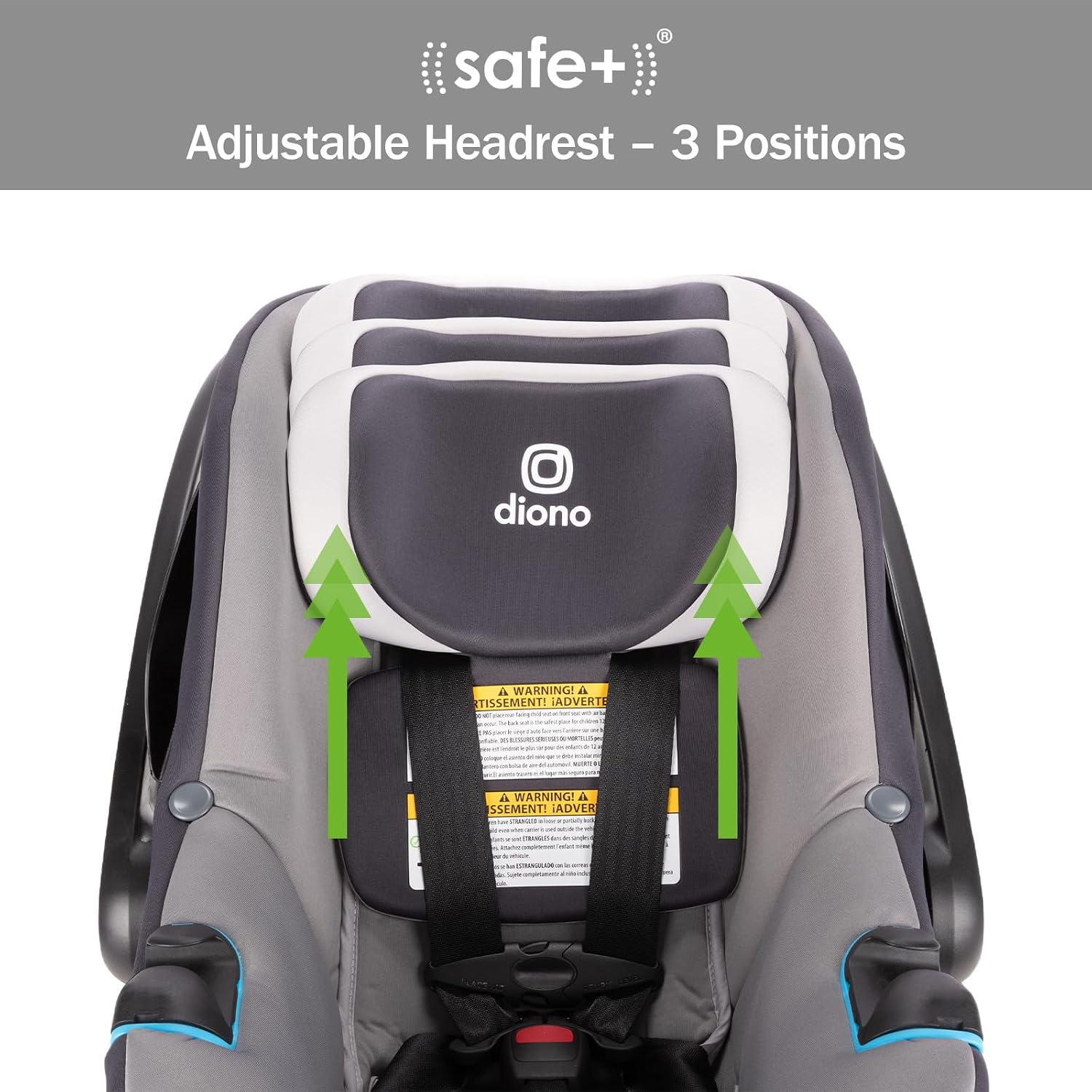Diono LiteClik30 RXT SafePlus Infant Car Seat and Base, Rear-Facing for Infants 4-30lbs, SafePlus Engineering, with Infant Insert, UPF 50+ Sunshade (Gray Glacier Frost)