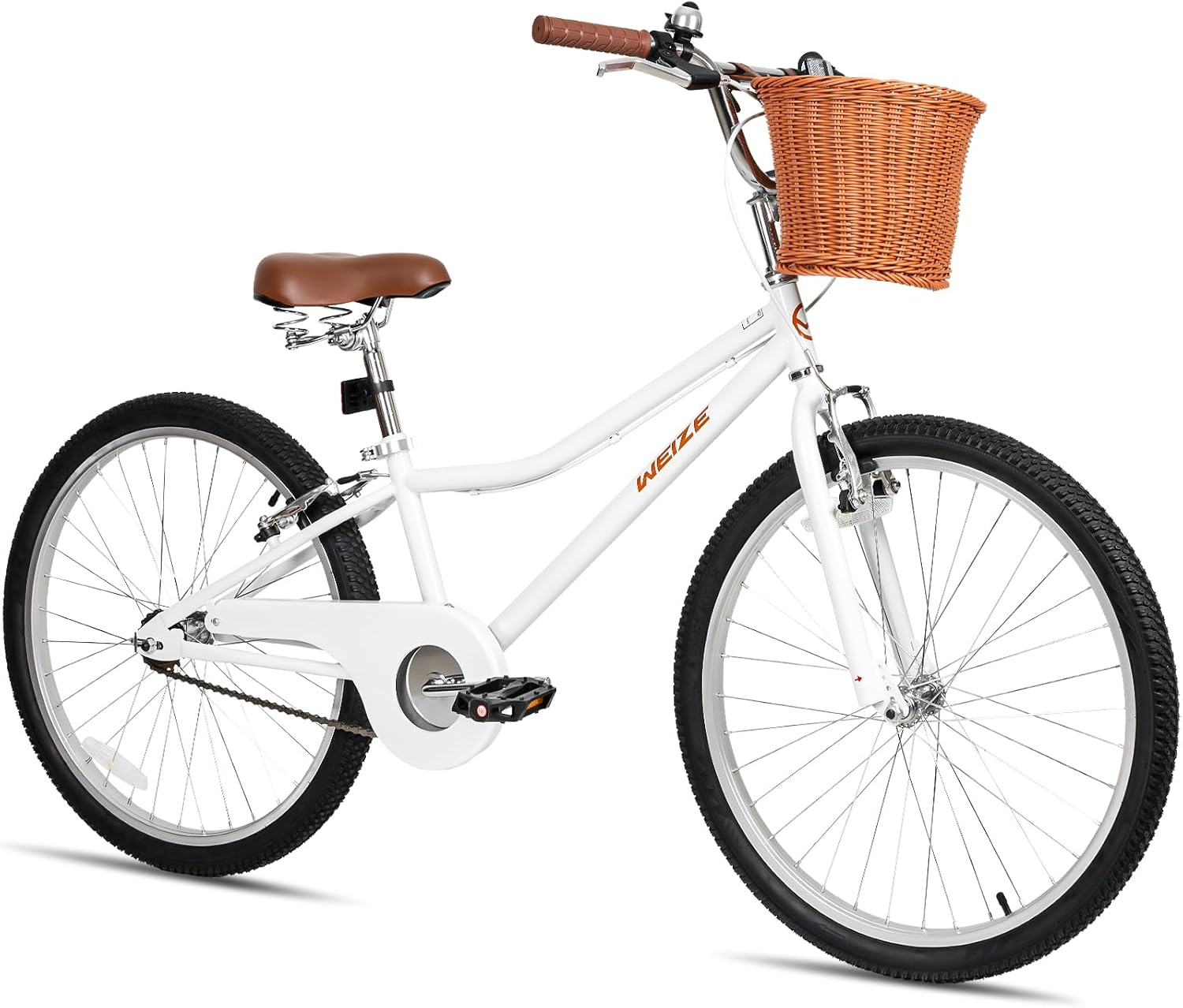 WEIZE Beach Cruiser Bike, 24 & 26 inch Commuter Bicycle for Adult Men and Women,High-Carbon Steel/Front & Rear Fenders, Comfortable City Bikes with Rear Rack or Basket, Ergonomic Upright Design