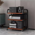 Audio Component Rack Tower Media Stereo Stand Equipment Shelf with Wheels, 3/4/ 5 Layer Steel Heavy Duty Home Entertainment System Organizer Holder (Color : 4 Tier-C) (3 Tier b)